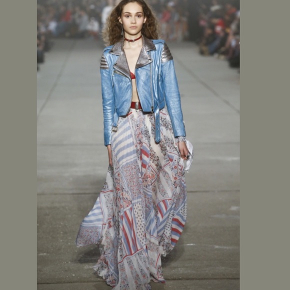 HTF Tommy Hilfiger x Gigi Hadid Pure Silk Printed Maxi Skirt NEW! - Picture 1 of 14